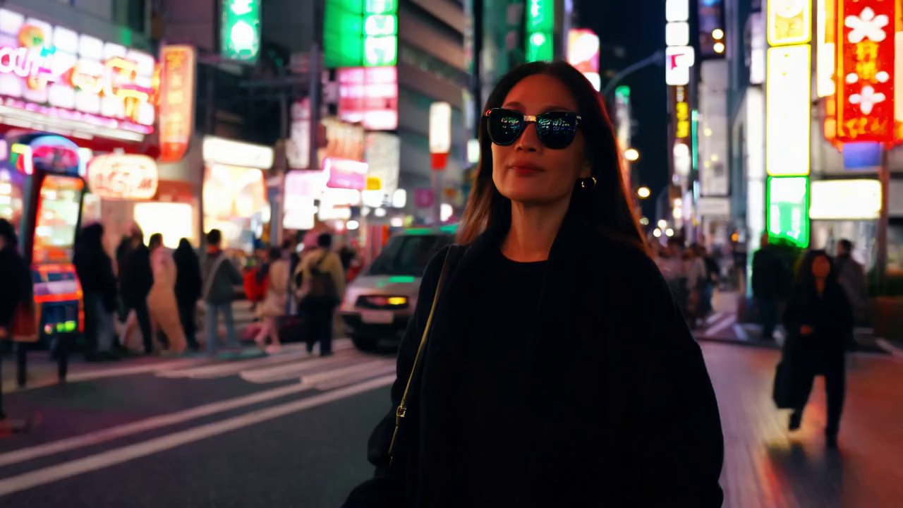 AI generated cinematic Tokyo night fashion photo